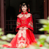 秀禾服新娘礼服红色中式复古敬酒服结婚旗袍龙凤褂孕妇可穿秋冬季