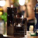 包邮 欧式创意浪漫复古 玻璃蜡烛台餐桌客厅摆件烛光晚餐结婚礼物