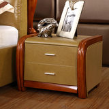 欧式床头柜 软包皮床头柜 高档红木实木储物柜 简约床边柜 收纳柜