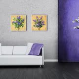 紫色发财树装饰画 欧式简约壁画 沙发背景墙挂画 客厅卧室有框画