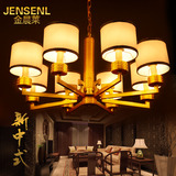 新中式吊灯金色复古客厅餐厅灯具大气圆形酒店别墅茶楼水晶工程灯