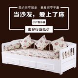 实木沙发床小户型可储物可折叠推拉坐卧两用书房客厅沙发1.5米