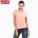 Levi's李维斯春夏季女士Logo印花纯棉橘色短袖T恤32223-0212