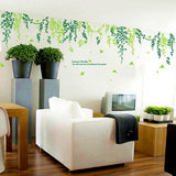 绿色树枝客厅背景墙卧室温馨床头墙纸房间装饰墙贴墙上贴纸画植物
