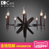 【KC灯具】loft现代创意蒸汽朋克工业地中海风格蜡烛吊灯漫咖啡馆