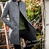 香港代购ZARA新款冬季男装韩版长款毛呢子大衣加厚修身风衣外套