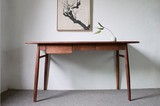 定制全实木书桌 1.4米白橡木/黑胡桃木简约北欧书桌 原木工作台