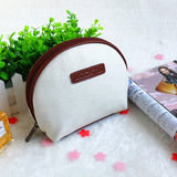 日韩版简约化妆包大容量耐用纯色帆布杂物整理收纳包实用包中包