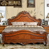 美式乡村雕花实木床 欧式卧室家具1.8米双人床 法式1.5米单人床