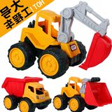 耐摔塑料超大号环保工程车挖掘机模型儿童玩具仿真滑行挖土机汽车