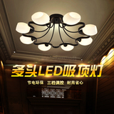 led吸顶灯 主卧室餐厅客厅灯饰 欧美式书房家用房间复古照明灯具