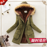 2015冬装新款韩版羊羔绒大码中长款修身加厚学生棉袄服外套棉衣女