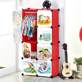 菲斯卡儿童卡通简易衣柜特价组合拆装衣橱宝宝树脂塑料折叠收纳柜