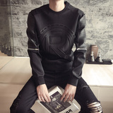16爆款春装韩版男士太空棉卫衣日系原创潮流3D印花圆领长袖卫衣男