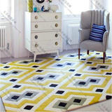 时尚简约黄色客厅茶几地毯时尚地毯 手工晴纶地毯卧室满铺地毯