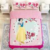 白雪公主卡通儿童女孩三四件套单人床单床笠罩床上用品1米2粉红色