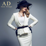 AD高端优雅气质欧美大牌职业装女装西装外套套装时尚OL套裙两件套