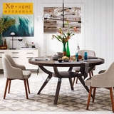 北欧餐桌圆形纯实木餐桌宜家现代简约小户型饭桌创意咖啡厅桌椅