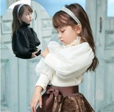 韩版童装2016春装新款女童立领花边领泡泡袖衬衫儿童公主上衣