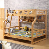 全实木上下铺床柏木高低床双层床带梯柜子母床男孩儿童床1.2米