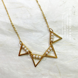 【NO7E】日本单 日常百搭 三角珍珠几何 女短项链 锁骨链