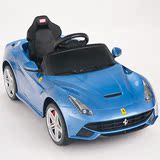 美国代购 儿童电动汽车四轮12V Ferrari法拉利 F12 蓝色敞篷童车