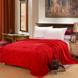 大红婚庆法莱绒双层毛毯珊瑚绒毯子加厚保暖云貂绒盖毯子床单包邮