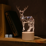 宜家北欧小鹿小夜灯遥控LED创意床头台灯个性卧室插电猫灯节能V