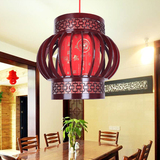 中式古典吊灯实木古羊皮灯笼酒店书房茶楼阳台玄关复古灯创意装饰