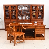 仿古家具1.8米2米实木办公桌书柜组合桌椅写字台大班台老板桌