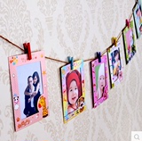 韩式DIY组合麻绳夹子照片墙创意卡通相框挂墙567寸8寸悬挂纸相框