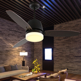 美式乡村吊扇灯欧式复古简约客厅风扇吊灯餐厅遥控木叶家用风扇灯
