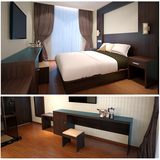 北京宾馆家具 公寓全套床 出租房软包靠背 床架 快捷酒店式软包床