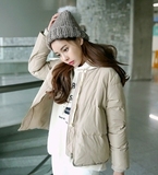 2015韩国代购Tomnrabbit冬季韩版立领加厚长袖拉链女短款棉衣棉服