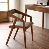 美式实木餐椅休闲椅现代简约靠背椅书桌椅子办公椅扶手椅家用餐椅