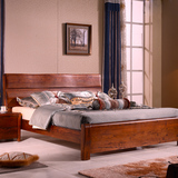 衍艺 新古典实木床双人床 1.5米单人床简约中式卧室家具1.8米大床