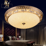 主卧室灯浪漫温馨 欧式圆形吸顶灯led三色调光 美式简欧房间灯具