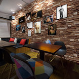3d网咖餐厅墙纸壁画 酒吧ktv个性复古背景墙砖墙壁纸明星照片墙布