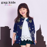 gxg kids童装实体新品女童新款风衣春秋儿童收腰中长外套B5308232