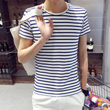 风森夏季男士韩版圆领短袖T恤青少年日系半袖潮男装学生打底衫