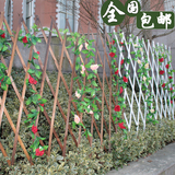 爬藤架碳化白色小防腐木栅栏伸缩护栏杆院子花园围栏篱笆庭院装饰