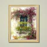 手绘VERY-ART欧式古典花园建筑风景油画新古典风格乡村小镇油画