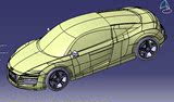 CATIA版R8汽车外壳3D图纸 stp格式3D三维模型