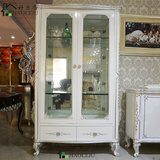 白色烤漆欧式酒柜新古典实木雕刻双门厅柜后现代法式展柜热卖家具