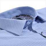 新款正品波司登加厚加绒男长袖保暖衬衫天蓝色格子商务中年衬衣