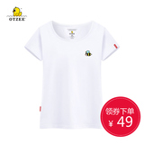 OTZEE2016夏装女士圆领短袖T恤卡通小蜜蜂百搭个性大码体恤闺蜜装