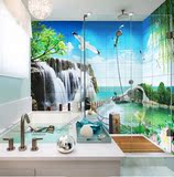 3D地砖 瓷砖背景墙 客厅卧室浴室卫生间艺术地板砖 瀑布水波壁画