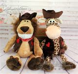 NICI西部牛仔狮子长颈鹿鹿猴子戴帽穿衣公仔娃娃生日礼物毛绒玩具