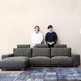 简约北欧宜家布艺沙发组合羽绒中小户型现代转角客厅日式沙发棉麻