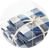 简约时尚水洗棉格子全棉四件套简约床单日系夏季被套床上用品床笠